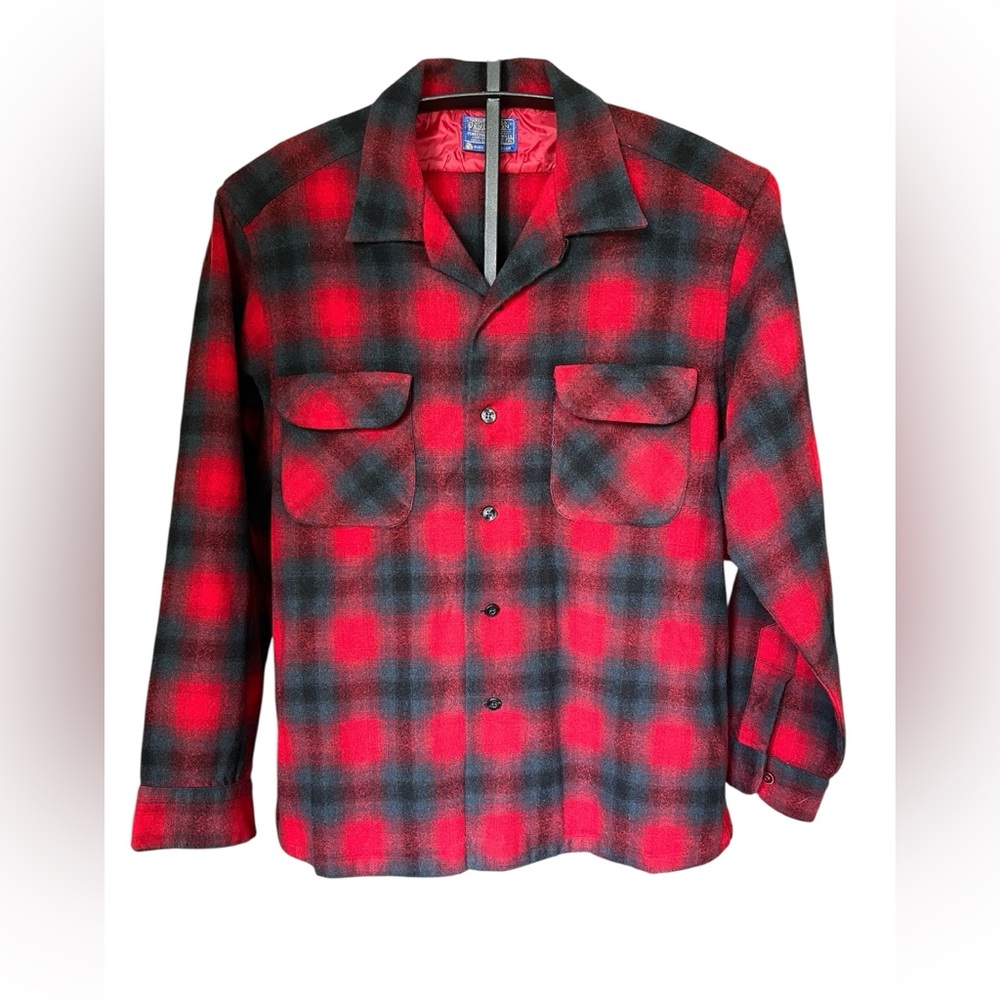 Vintage 1960’s Pendleton Red Plaid Wool Shirt